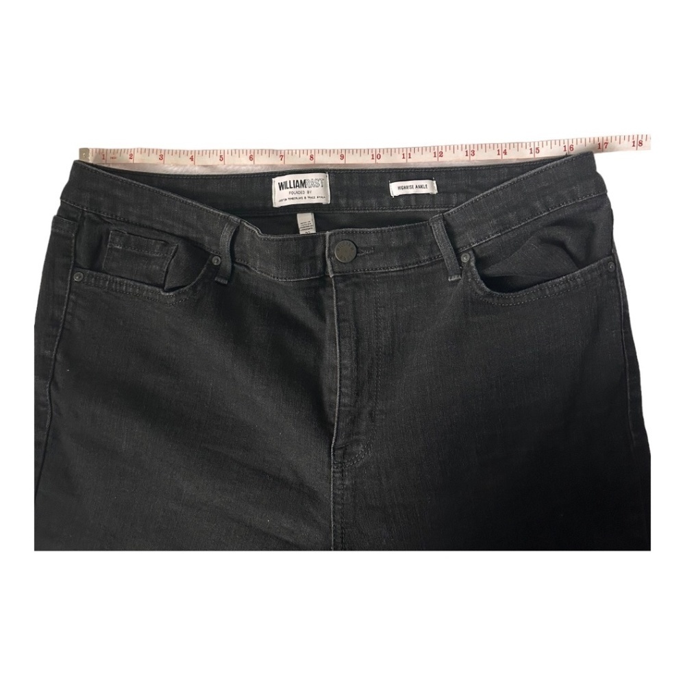 William Rast High-Rise Sculpted Zip Ankle Skinny Jeans Size 32 Faded Black - Picture 9 of 16